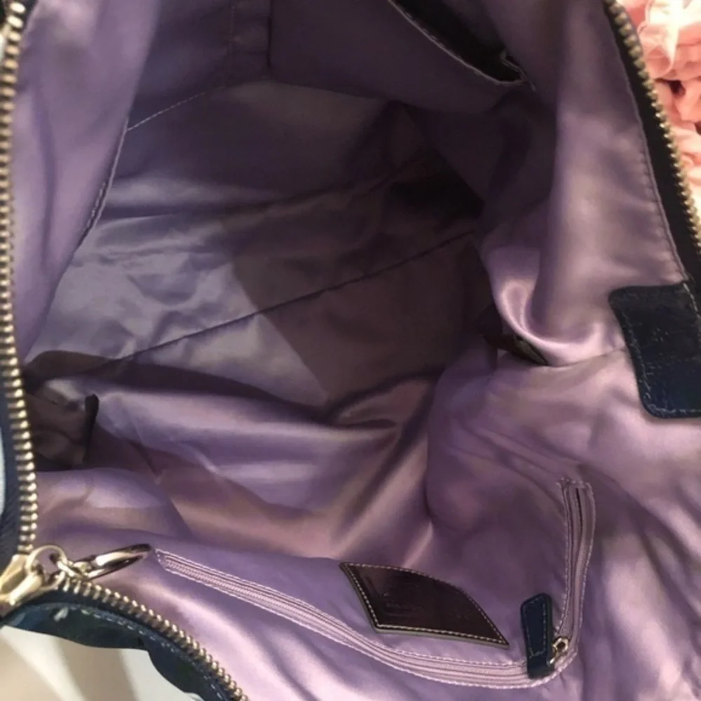 Coach poppy RARE blue c denim appliqué tote bag